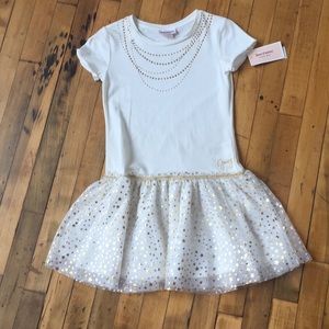 White dress with gold stars